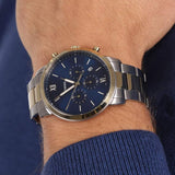 Fossil Neutra Chronograph Blue Dial Two Tone Steel Strap Watch for Men - FS5706