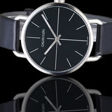 Calvin Klein Even Black Dial Black Leather Strap Watch for Women  - K7B231CZ