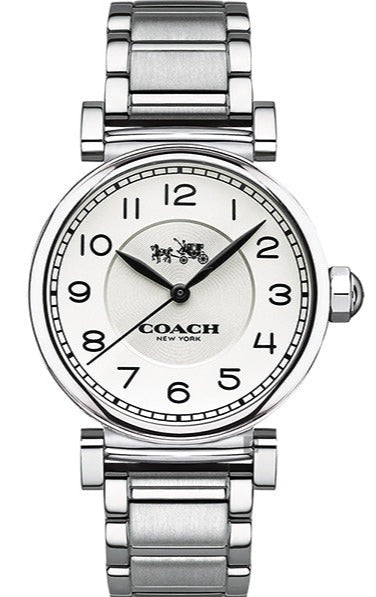 Coach Madison White Dial Silver Steel Strap Watch for Women display picture 3