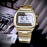 Fossil Retro Digital Gold Dial Gold Steel Strap Watch for Men - FS5843