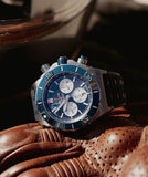 Breitling Super Chronomat B01 44 Blue Dial Blue Rubber Strap Watch for Men - AB0136161C1S1