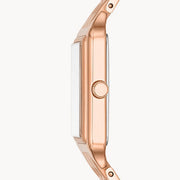 Fossil Raquel Three Hand Date White Dial Rose Gold Steel Strap Watch For Women - ES5271