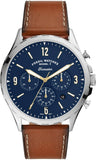 Fossil Forrester Chronograph Blue Dial Brown Leather Strap Watch for Men -  S5607