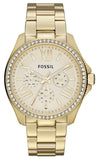 Fossil Cecile Chronograph Gold Dial Gold Steel Strap Watch for Women - AM4482