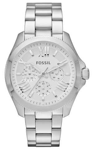 Fossil Cecile Multifunction Silver Dial Silver Steel Strap Watch for Women - AM4509