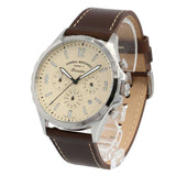 Fossil Forrester Chronograph Cream Dial Brown Leather Strap Watch for Men - FS5696