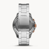 Fossil FB-03 Chronograph Black Dial Silver Steel Strap Watch for Men - FS5768