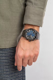 Fossil Retro Pilot Chronograph Black Dial Grey Steel Strap Watch for Men - FS5834