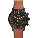 Fossil Goodwin Luggage Chronograph Black Dial Brown Leather Strap Watch for Men - FS5501