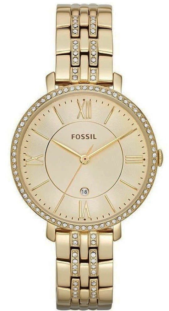 Fossil Jacqueline Gold Dial Gold Steel Strap Watch for Women