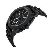 Fossil Machine Chronograph Black Dial Black Silicone Strap Watch for Men - FS4487