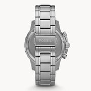 Fossil Dean Chronograph Black Dial Silver Steel Strap Watch for Men - FS4542
