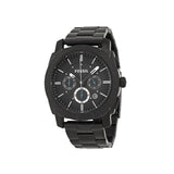 Fossil Machine Chronograph Black Dial Black Steel Strap Watch for Men - FS4552