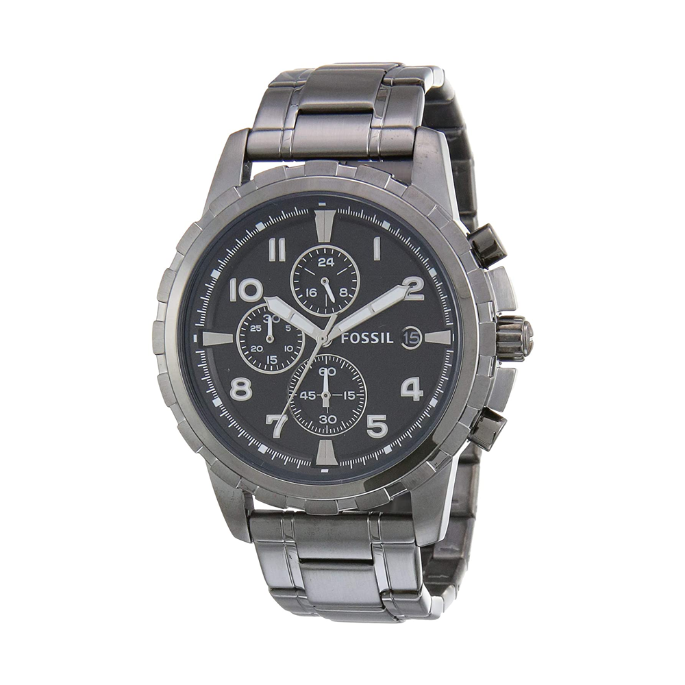 Fossil dean chronograph analog sales black dial men's watch fs4721