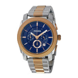 Fossil Machine Blue Dial Two Tone Steel Strap Watch for Men - FS5037