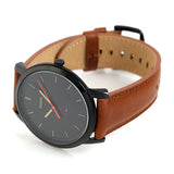 Fossil The Minimalist Black Dial Brown Leather Strap Watch for Men - FS5305