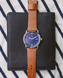 Fossil Commuter Blue Dial Blue Leather Strap Watch for Men - FS5325