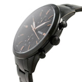 Fossil Townsman Chronograph Black Dial Black Steel Strap Watch for Men - FS5379