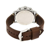 Fossil The Commuter White Dial Brown Leather Strap Watch for Men - FS5402