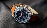 Fossil Goodwin Chronograph Blue Dial Brown Leather Strap Watch for Men - FS5414