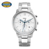 Fossil Neutra Chronograph White Dial Silver Steel Strap Watch for Men - FS5433