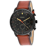 Fossil Goodwin Luggage Chronograph Black Dial Brown Leather Strap Watch for Men - FS5501