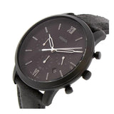 Fossil Neutra Chronograph Black Dial Black Leather Strap Watch for Men - FS5503