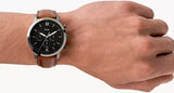 Fossil Neutra Chronograph Grey Dial Brown Leather Strap Watch for Men - FS5512