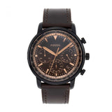 Fossil Goodwin Chronograph Brown Dial Brown Leather Strap Watch for Men - FS5529