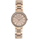 Fossil Virginia Pink Dial Pink Steel Strap Watch for Women - ES4482