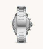 Fossil Bowman Chronograph Blue Dial Silver Steel Strap Watch for Men - FS5604