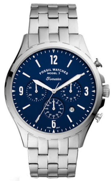 Fossil blue clearance dial watch