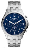 Fossil Forrester Chronograph Blue Dial Silver Steel Strap Watch for Men - FS5605