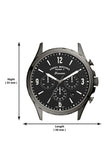 Fossil Forrester Chronograph Black Dial Grey Steel Strap Watch for Men - FS5606