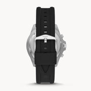 Fossil Garrett Chronograph Black Dial Black Rubber Strap Watch for Men - FS5624