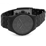 Fossil Forrester Chronograph Black Dial Black Steel Strap Watch for Men - FS5697