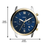 Fossil Neutra Chronograph Blue Dial Two Tone Steel Strap Watch for Men - FS5706