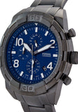 Fossil Bronson Chronograph Blue Dial Grey Steel Strap Watch for Men - FS5711