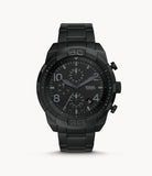 Fossil Bronson Chronograph Black Dial Black Steel Strap Watch for Men - FS5712