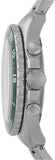 Fossil FB-03 Chronograph Green Dial Silver Steel Strap Watch for Men - FS5726