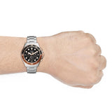 Fossil FB-03 Chronograph Black Dial Silver Steel Strap Watch for Men - FS5768