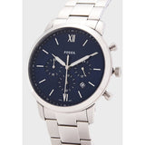 Fossil Neutra Chronograph Blue Dial Silver Steel Strap Watch for Men - FS5792