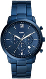 Fossil Neutra Chronograph Blue Dial Blue Steel Strap Watch for Men - FS5826