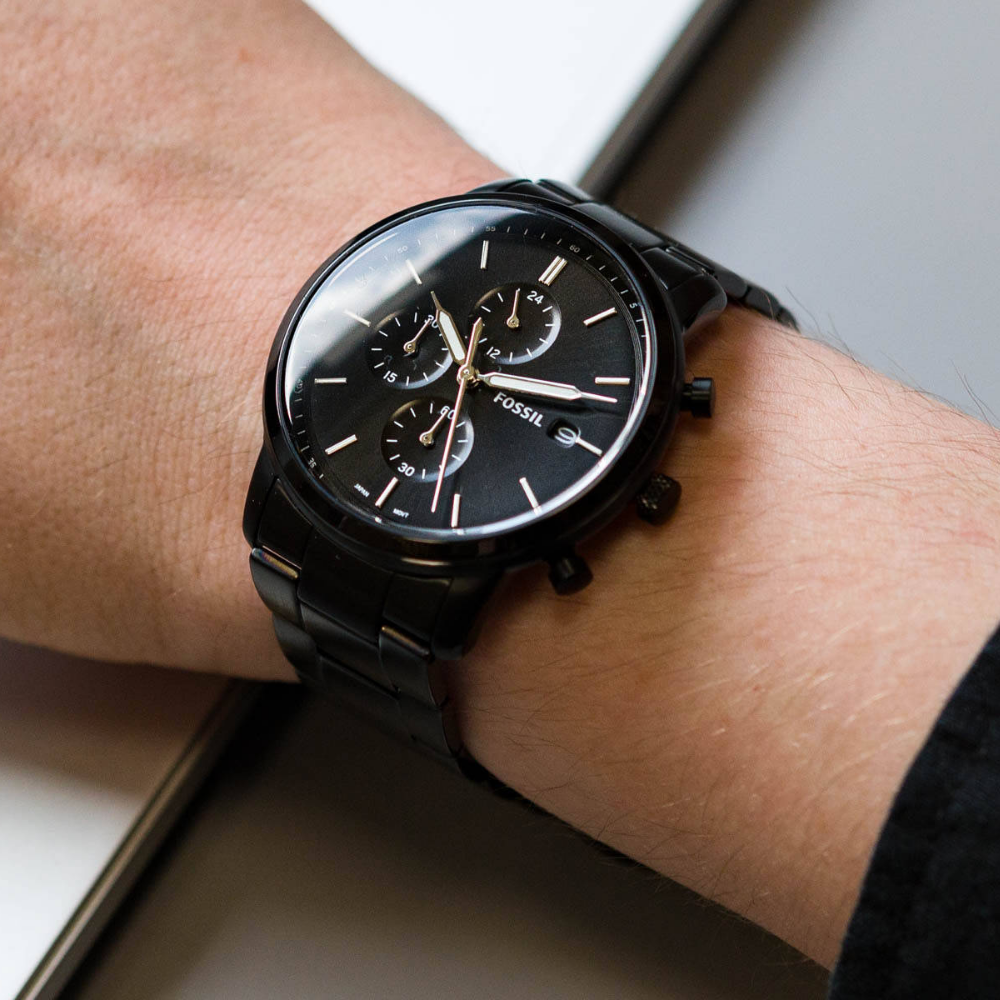 Townsman black chronograph outlet watch