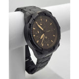 Fossil Bronson Chronograph Black Dial Black Steel Strap Watch for Men - FS5851