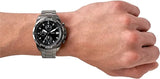 Fossil Bronson Chronograph Black Dial Grey Steel Strap Watch for Men - FS5852