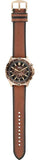 Fossil Garrett Chronograph Brown Dial Brown Leather Strap Watch for Men - FS5867