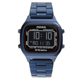 Fossil Retro Analog-Digital Black Dial Blue Steel Strap Watch for Men - FS5896