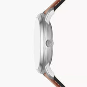 Fossil Neutra Minimalist Moonphase Blue Dial Brown Leather Strap Watch for Men - FS5903