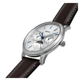 Fossil Neutra Minimalist Moonphase Silver Dial Brown Leather Strap Watch for Men - FS5905